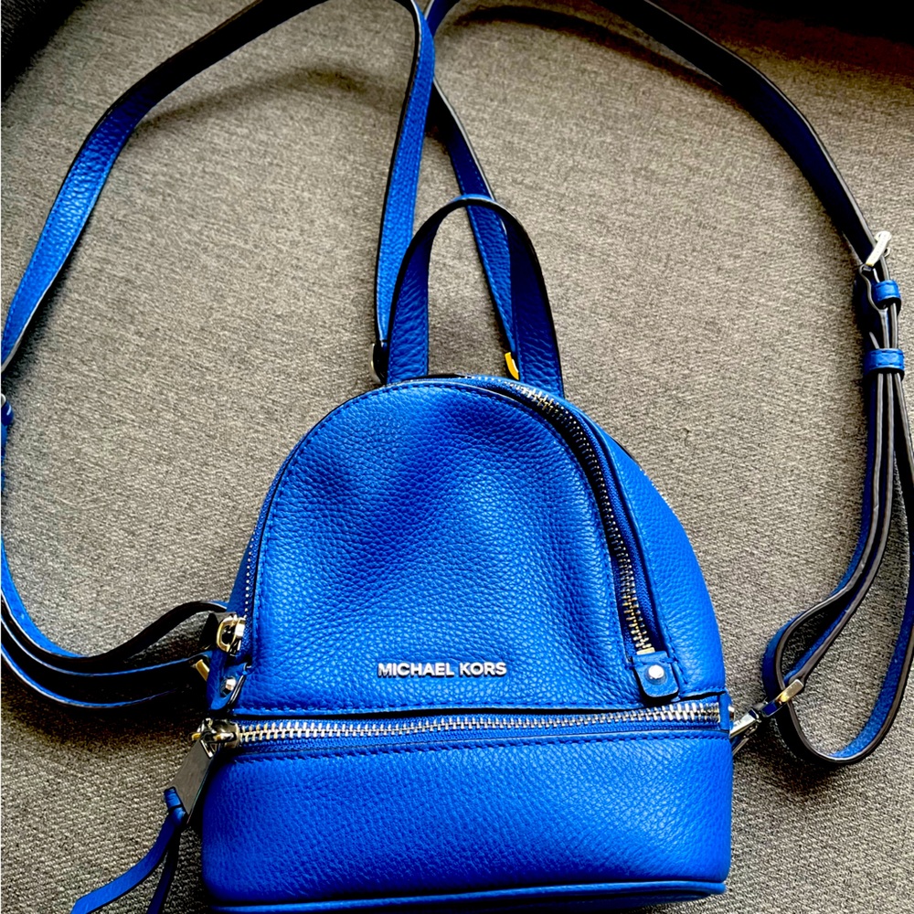 NEW Michael Kors leather mini back pack royal blue